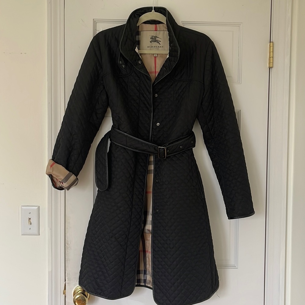 Burberry quilted belted car coat